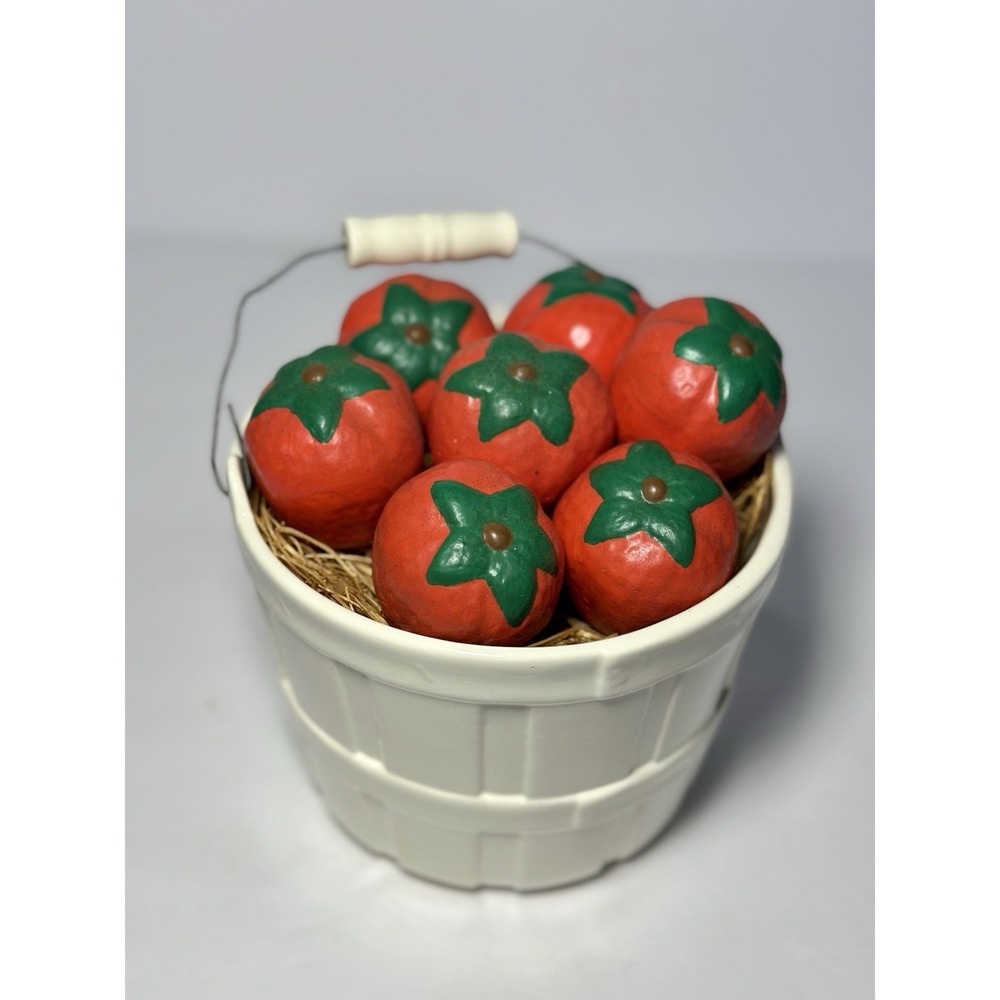 Vintage Ceramic Basket of Strawberries Cottage Core Farmhouse Kitchen SIGNED - Picture 2 of 16